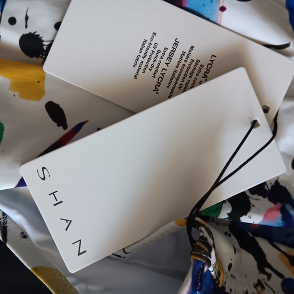 NWT SHAN Belted One Piece Beverly Multicolor Print Swim Suit 10 - Picture 8 of 9